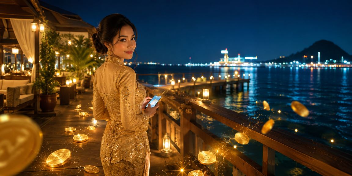 Pengguna wanita Malaysia dalam pakaian kebaya membuat deposit untuk taruhan kriket rm1500